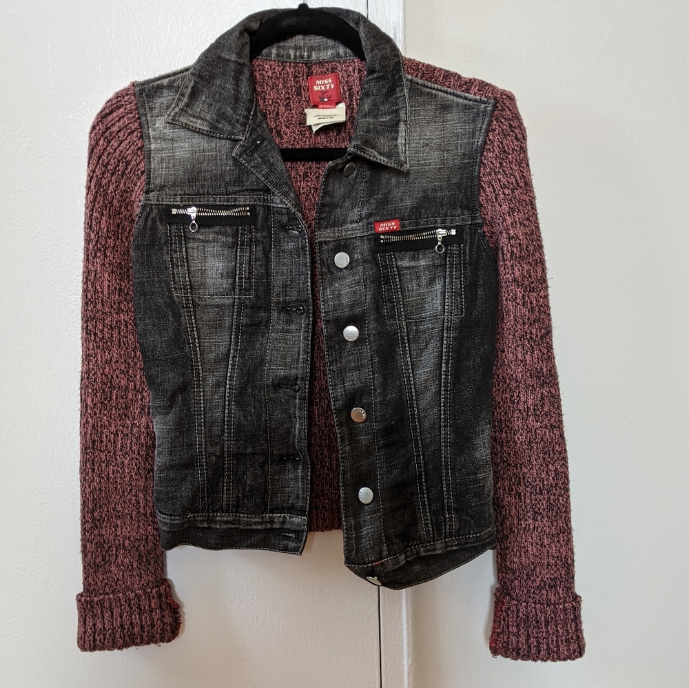 Miss sixty denim sweater jacket y2k 2000